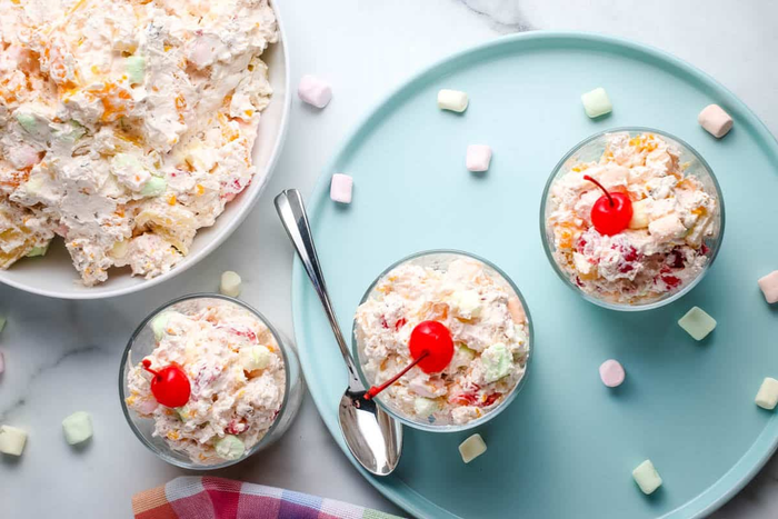 Ambrosia Yoghurt Pots with Tropical Fruits & Coconut - Recipe by Everee Women